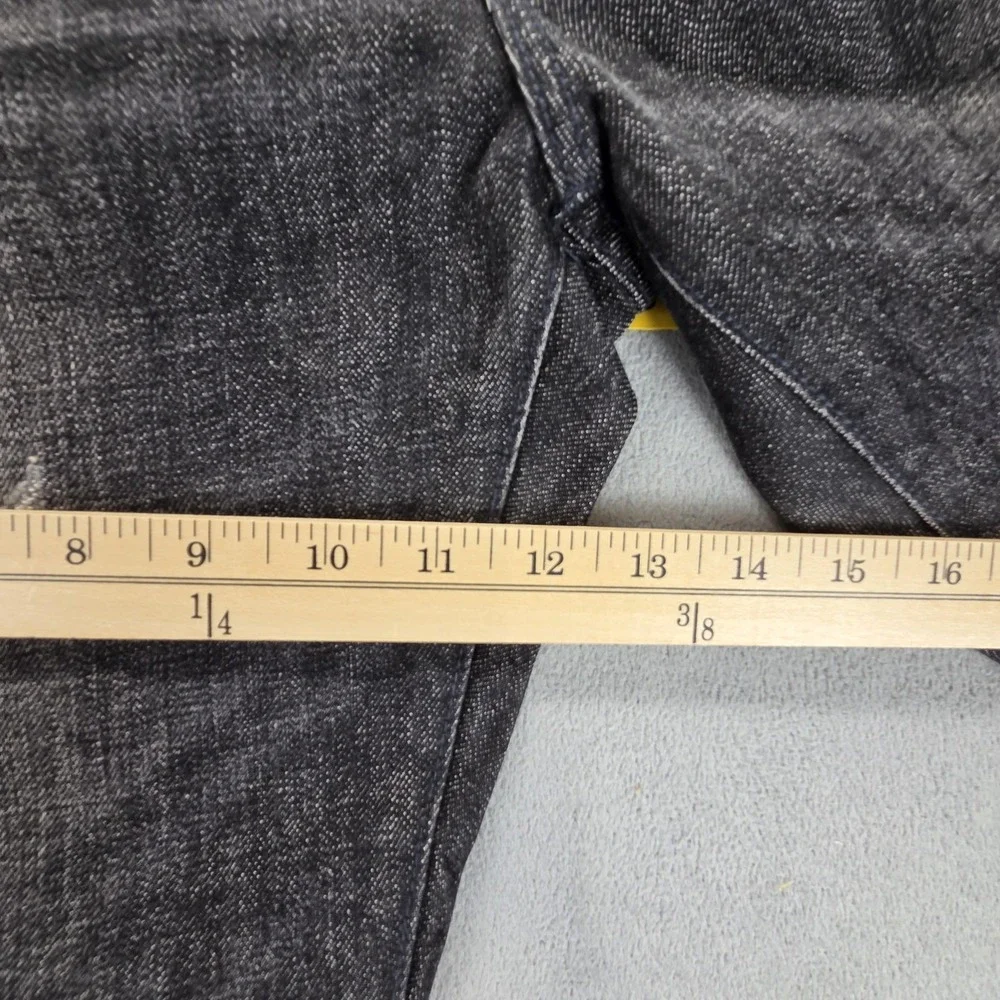 Banana Republic Jeans Mens Black Selvedge Slim‎ Whiskers Thrashed Fits 36x30
